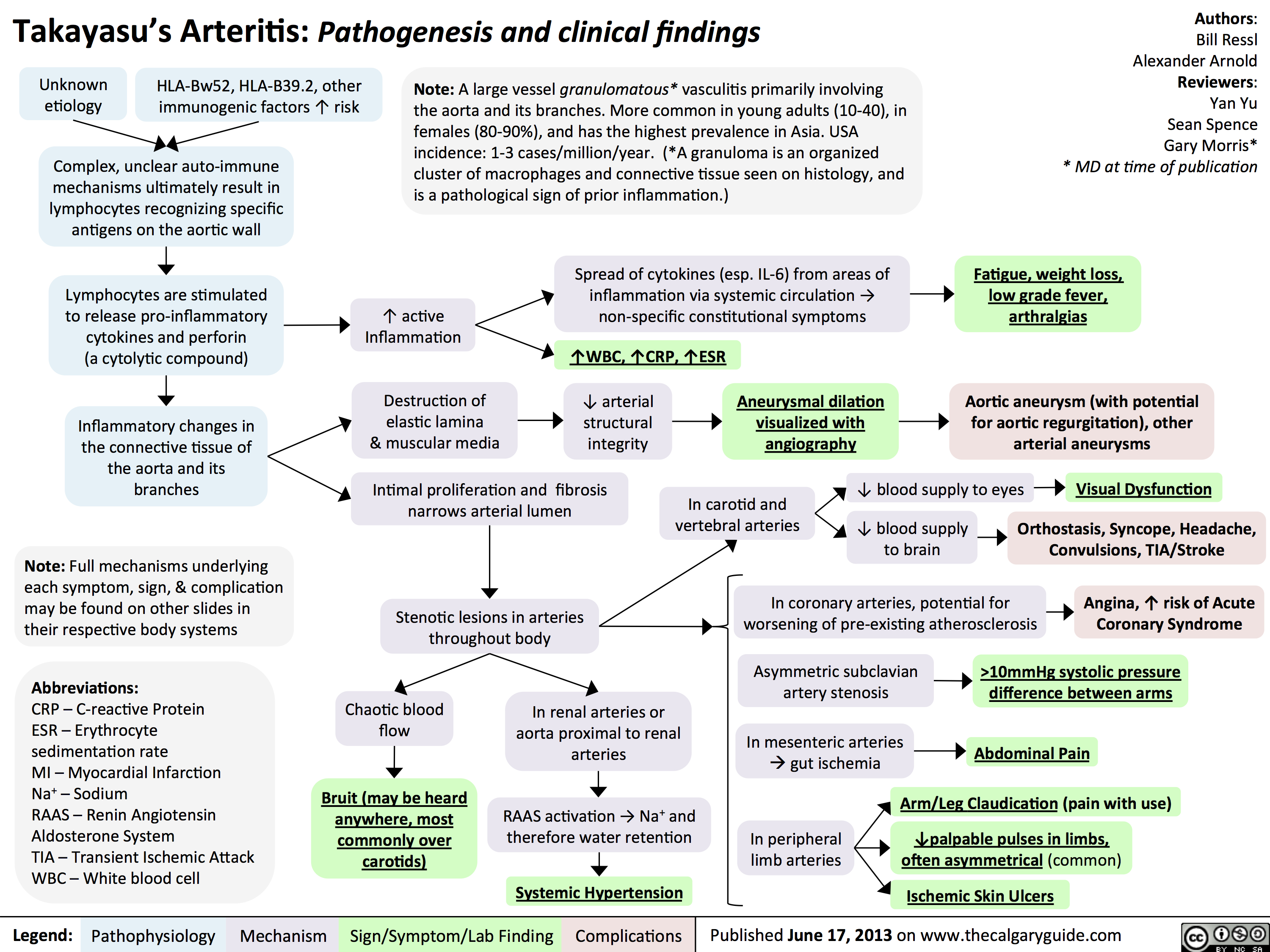 Takayasu's Arteritis: Pathogenesis and clinical findings