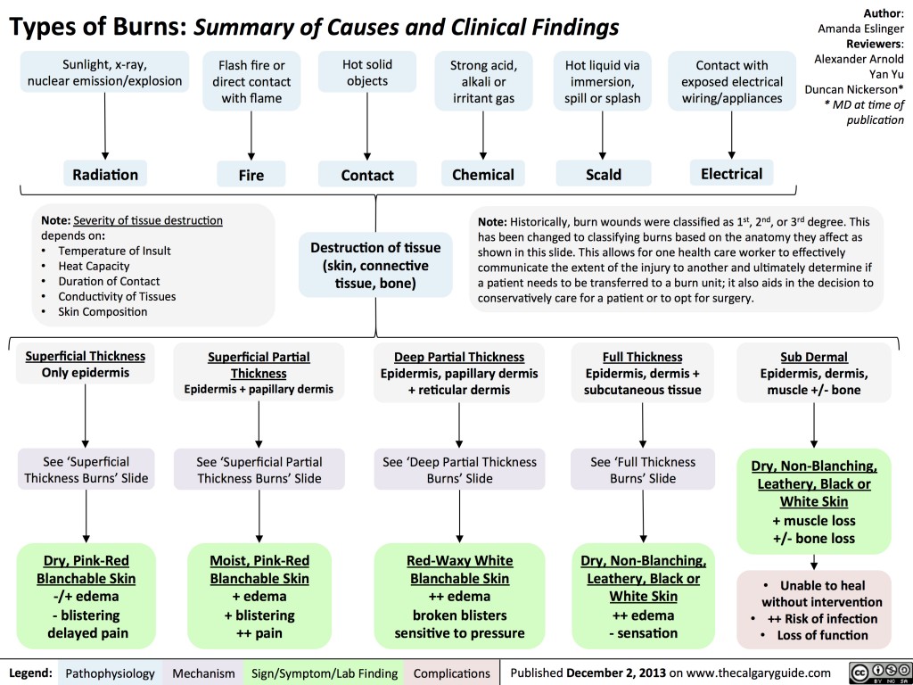 Types of Burns: Summary of Causes and Clinical Findings | Calgary Guide