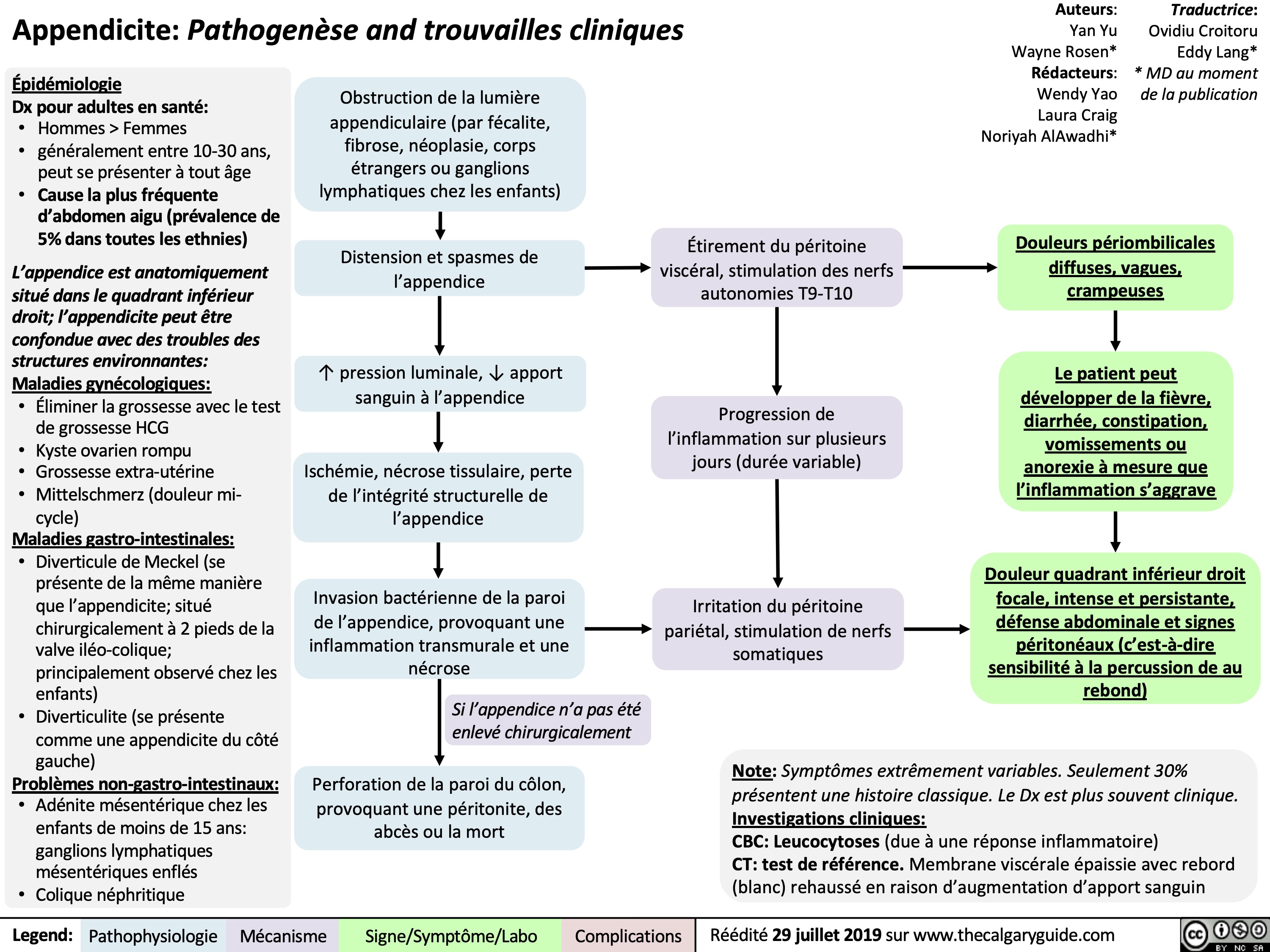 Appendicite Pathogenèse and trouvailles cliniques
