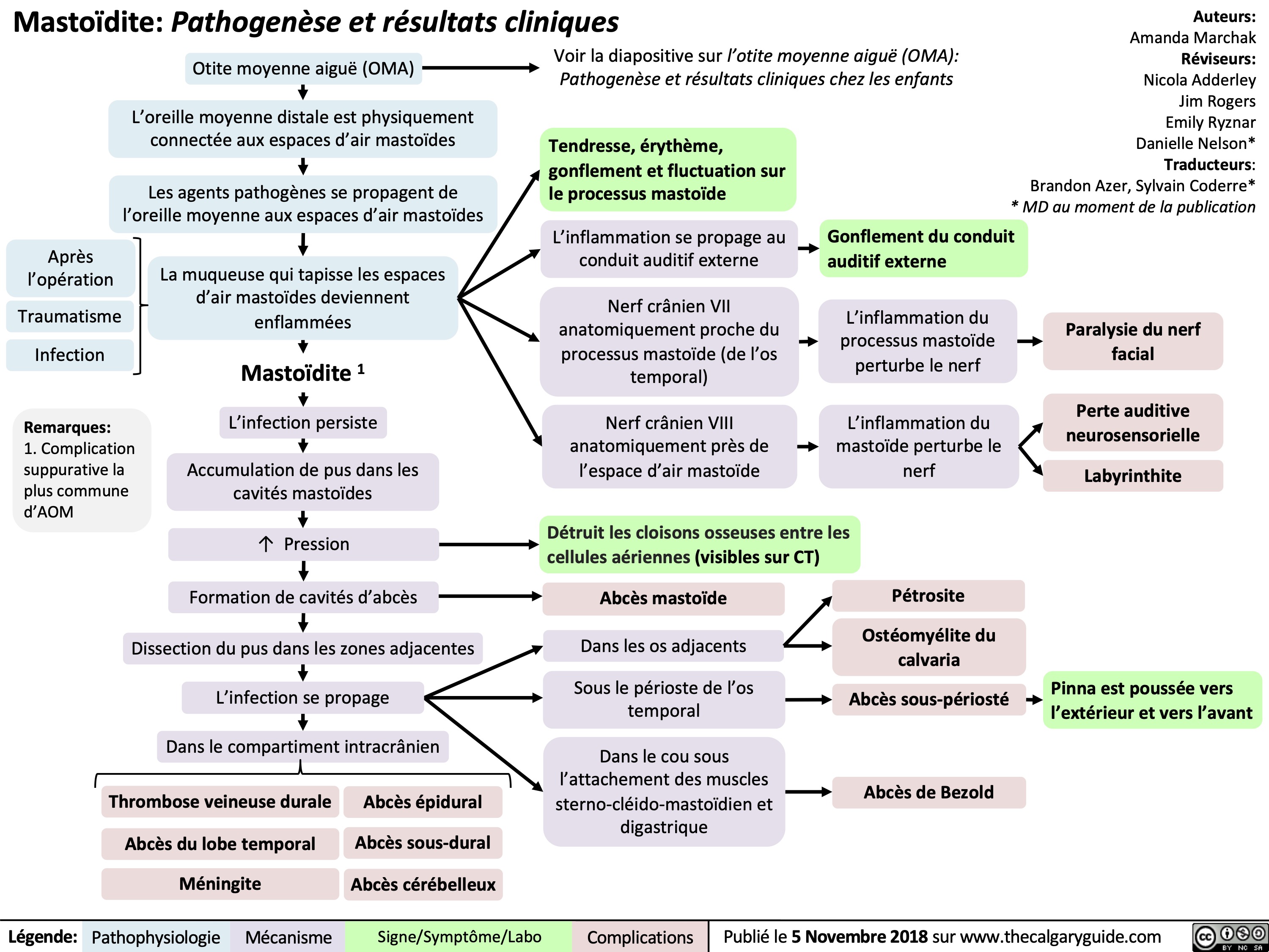 Mastoïdite: Pathogenèse et résultats cliniques